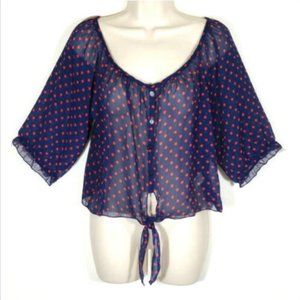 COLOR OF LOVE Polka Dot Crop Top Blouse 1434E1M